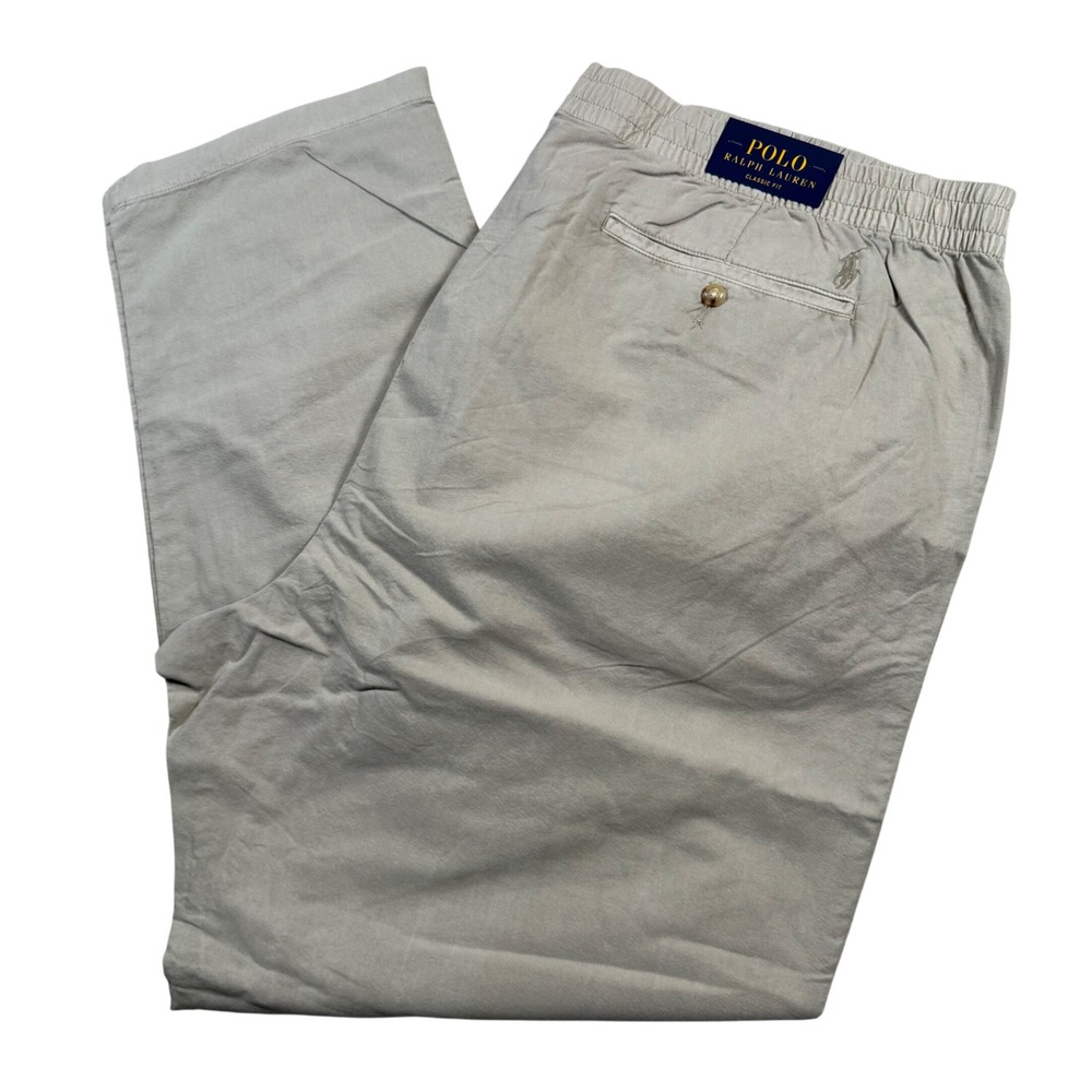 NEW Polo Ralph Lauren Chino Pants Mens 4XLT Classic Fit Elastic Drawstring